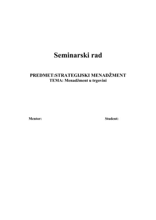 Menadžment u trgovini