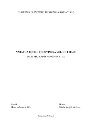 Nabavka robe u trgovini na veliko i trgovini na malo