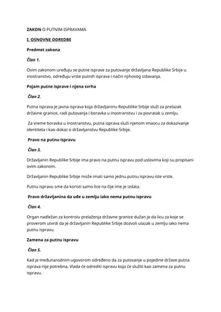 Zakon o putnim ispravama