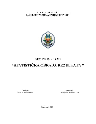 Statistička obrada rezultata