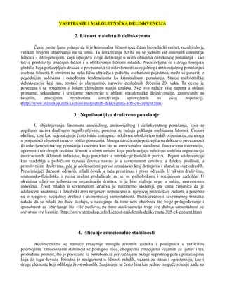 Vaspitanje i maloletnička delinkvencija