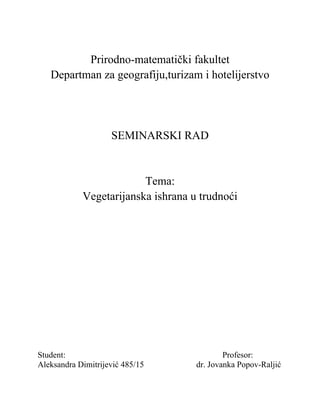 Vegetarijanska ishrana u trudnoći