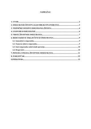 Osiguranje života kao oblik finansiranja