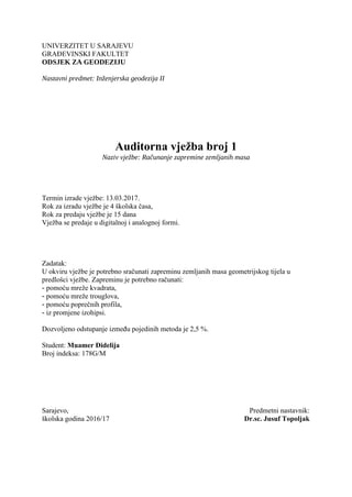 Računanje zapremine zemljanih masa