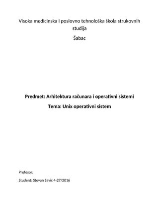 Unix operativni sistem