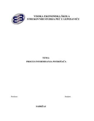 Proces informisanja potrošača