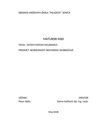 Pasivni sistemi na vozilu