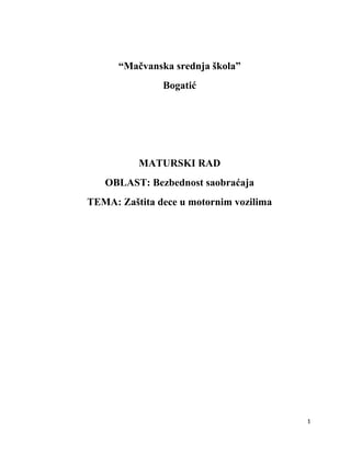 Zaštita dece u motornim vozilima