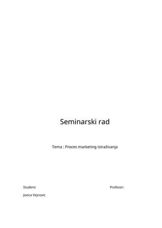 Proces marketing istraživanja