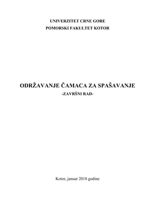 Održavanje čamaca za spašavanje