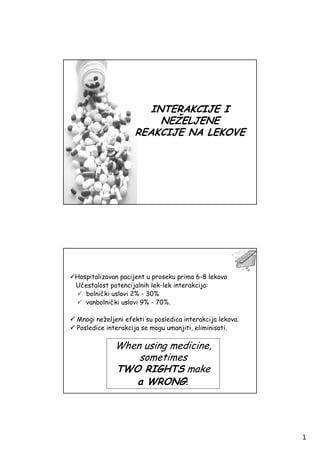 Interakcije i neželjene reakcije na lekove