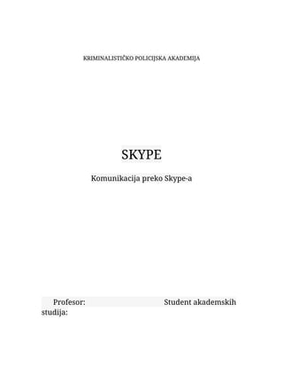 Skype – Komunikacija preko Skype-a