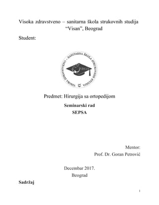 Sepsa: seminarski rad