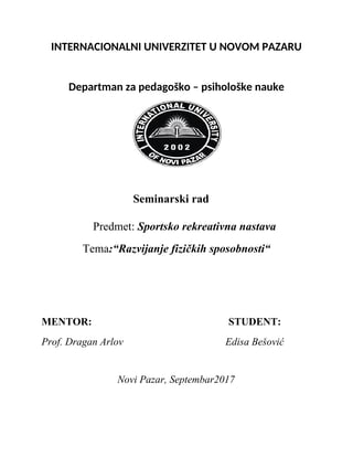 Razvijanje fizičkih spososbnosti