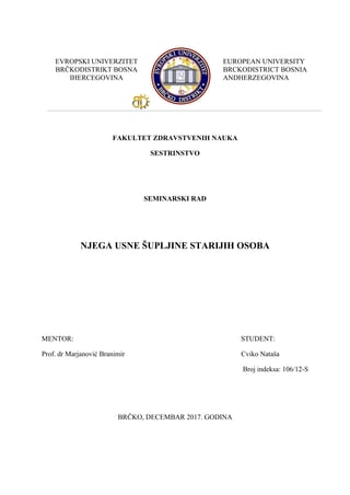 Nega usne šupljine starijih osoba