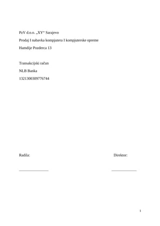 Prodaja i preduzeće rada sa kompjuterskom opremom