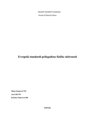 Evropski standardi prilagođene fizičke aktivnosti