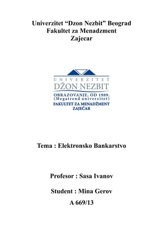 Elektronsko Bankarstvo