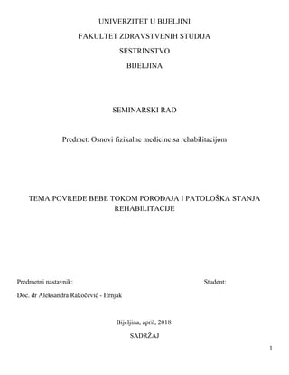 Povrede bebe tokom porođaja