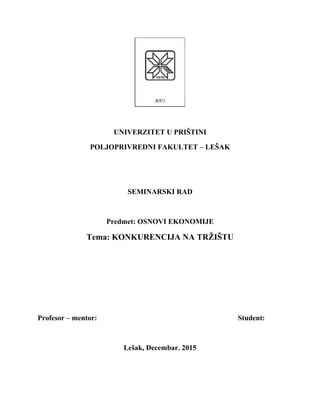 Konkurencija na tržištu