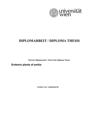 Endemic plants of Serbia