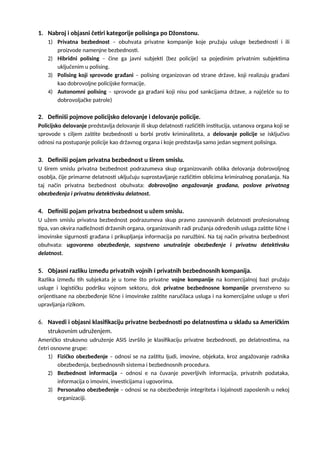 Privatna bezbednost-opšti razvoj, podela, cilj izučavanja, sfere delovanja