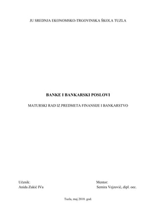 Banke i bankarski poslovi