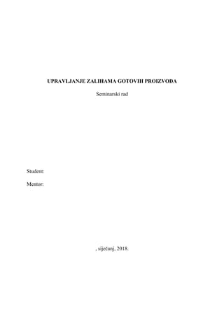 Upravljanje zalihama gotovih proizvoda