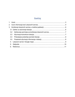 Lokacioni servisi kod android operativnog sistema