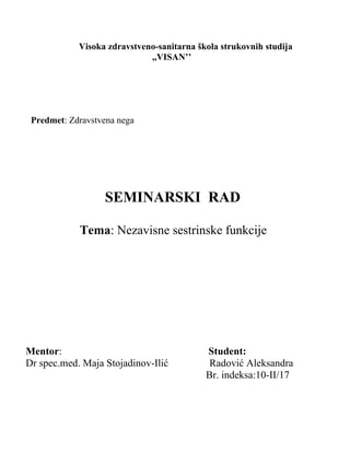 Nezavisne sestrinske funkcije