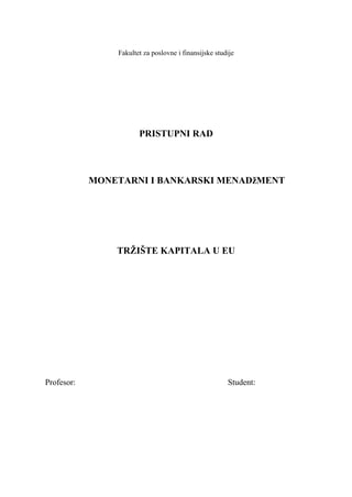 Trzišta kapitala u EU