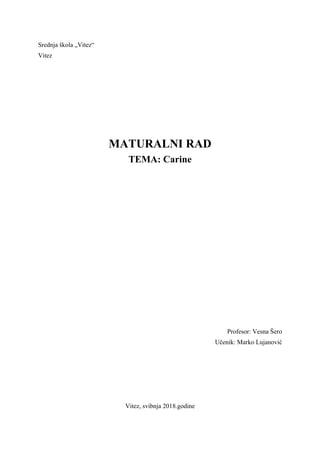 Carine: maturalni rad