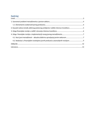 Savremeni problemi menadžmenta u javnom sektoru