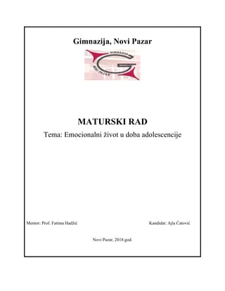 Emocionalni život u doba adolescencije