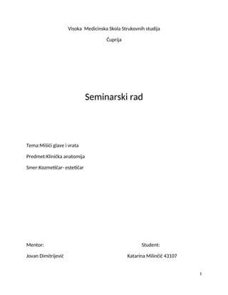 Mišići glave i vrata