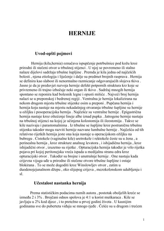 Hernije: vrste, dijagnoza i lečenje