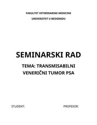 Transmisabilni venerični tumor pasa