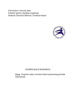 Program rada u teretani tokom pripremnog perioda rukometaša