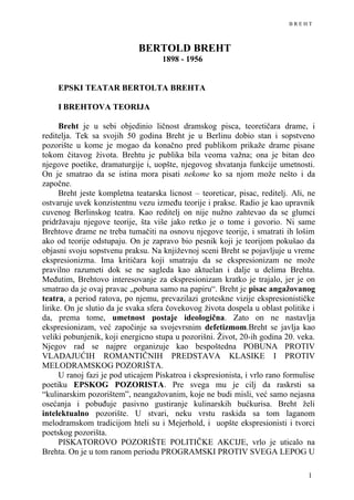 Epski teatar Bertolda Brehta