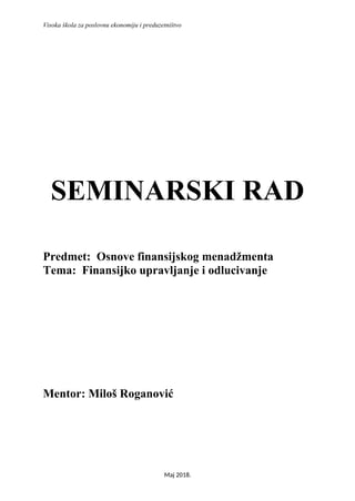 Finansijsko upravljanje i odlučivanje