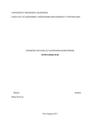 Tehničko crtanje sa nacrtnom geometrijom