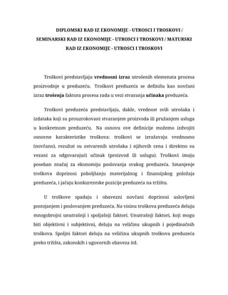 Utrošci i troškovi