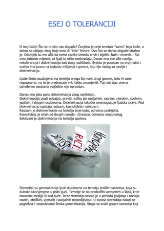 Esej o toleranciji
