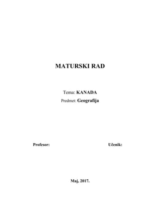 Kanada: geografski pregled