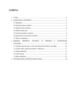 Psihofzička priprema trudnica za porođaj