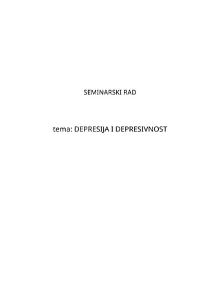 Depresija i depresivnost