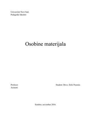 Osobine materijala