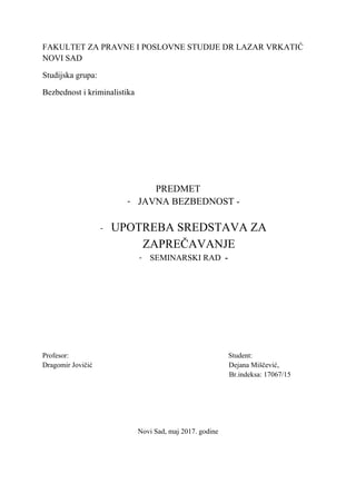 Upotreba sredstava za zaprečavanje