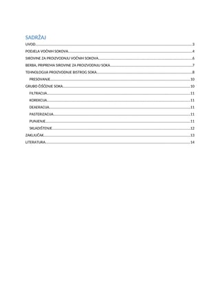 Proizvodnja bistrih voćnih sokova