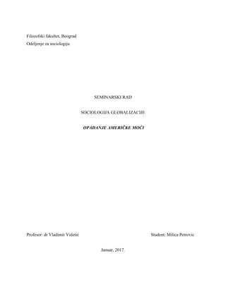 Opadanje američke moći